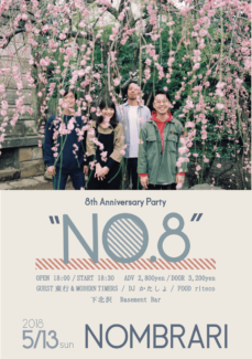 Nombrari 8th Anniversary Party“NO.8” フライヤー