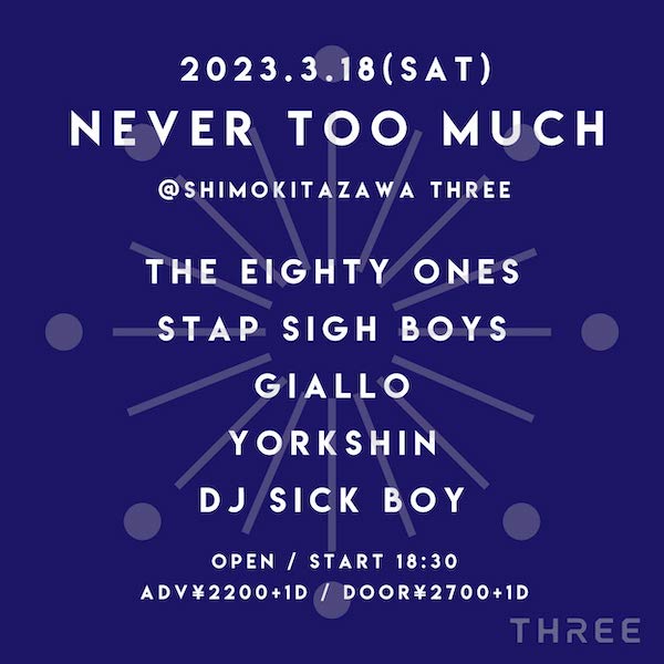 NEVER TOO MUCH フライヤー