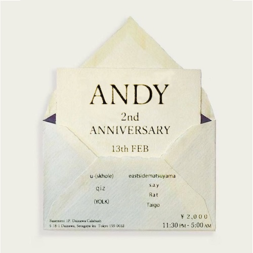 ANDY 2nd ANNIVERSARY フライヤー